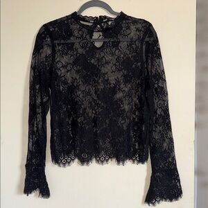 H&M Elegant Black Lace Women's Top